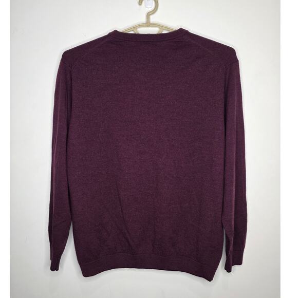 Hart Schaffner Marx maroon merino wool long sleeve v-neck sweater - 2XT 2XL tall - Picture 3 of 4